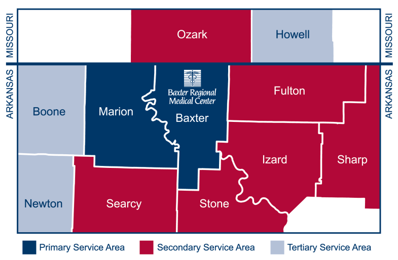 Baxter Regional Service Area Map